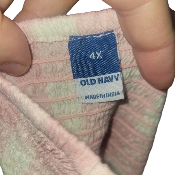 🌸Old Navy Pink Sleeveless Ruffle Trim Smocked Gingham Top - Picture 7 of 9